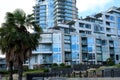 David Lam Park Yaletown beautiful park in vancouver high skyscrapers people walking in spring pacific ocean jetty