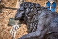 David and the lion Piazza della Signoria Florence Italy Royalty Free Stock Photo