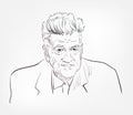 David Lynch vector sketch portrait face famous Royalty Free Stock Photo