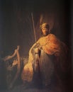 David Playing the Harp Before Saul, 1655 by Rembrandt Royalty Free Stock Photo