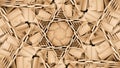 David star fractal spiral design beige wooden art background symmetry hexagon geometric 3D illustration Royalty Free Stock Photo