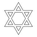 David star icon, israel symbol of religion judaism. Hexagram jerusalem symbol. Biblical flat seal Royalty Free Stock Photo