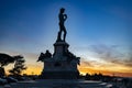 David statue monument in Michelangelo large square during sunset in Florence, Tuscany, Florence Royalty Free Stock Photo