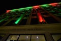 Davidson building lighted for the holidays in downtown sioux city iowa Royalty Free Stock Photo
