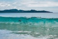 Devil ray ( mobuba mobular ) playing with the wave in playa flamingo, guanacaste, Costa Rica Royalty Free Stock Photo