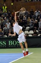 Davis Cup, tennis player Thomas Kromann in action