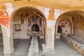 DAVIT GAREJA, GEORGIA - JULY 16, 2017: Cave refectory of Udabno cave monastery at Davit Gareja monastic complex in Georg Royalty Free Stock Photo