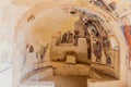 DAVIT GAREJA, GEORGIA - JULY 16, 2017: One of the churches at Udabno cave monastery at Davit Gareja monastic complex in Georg Royalty Free Stock Photo