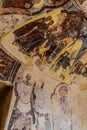 DAVIT GAREJA, GEORGIA - JULY 16, 2017: Paintings at one of the churches at Udabno cave monastery at Davit Gareja monastic complex Royalty Free Stock Photo