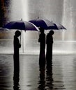 Davos, Blue umbrella statues in water