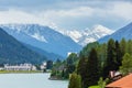 Davos Lake summer view Royalty Free Stock Photo