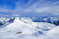 Davos mountains skiing resort Royalty Free Stock Photo