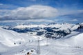 Davos mountains skiing resort Royalty Free Stock Photo