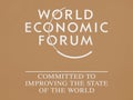 Emblem of the World Economic Forum in Davos Royalty Free Stock Photo