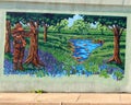 Davy Crockett Mural On A Bridge Underpass on James Road in Memphis, Tennessee.