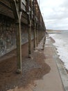 Dawlish beach victorian railway support arches to be replace with new dawlish sea wall Royalty Free Stock Photo