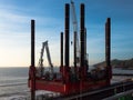 DAWLISH, DEVON, UK - November 12 2020: Wavewalker 1 platform at Dawlish