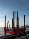 DAWLISH, DEVON, UK - November 12 2020: Wavewalker 1 platform at Dawlish