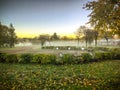 Dawn in the autumn park