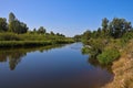 Dawn on the bank of a winding river