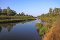 Dawn on the bank of a winding river