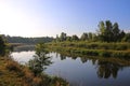 Dawn on the bank of a winding river