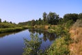 Dawn on the bank of a winding river