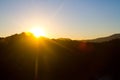 Dawn Breaks over Hilly Tennessee Landscape with Rustic Cabin Royalty Free Stock Photo