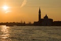 Dawn at the Cathedral of San Giorgio Maggiore. Venice, Italy Royalty Free Stock Photo