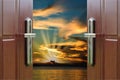 Dawn door open ocean caribbean dominican republic Royalty Free Stock Photo