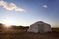 Dawn in a Ger. Mongolia Royalty Free Stock Photo