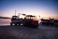 Dawn Glow on Fishing Boats on a Shingle Beach