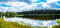 Dawn Glow Pond near Lac Le Jeune near Kamloops, British Columbia, Canada