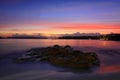 Dawn glow of the sunrise at Edwards Beach