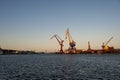 Dawn at Gothenburg harbor