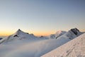 Dawn at high altitude in Swiss Wallis Alps Royalty Free Stock Photo