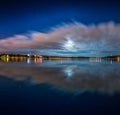Dawn on the lake, harmony night lake Royalty Free Stock Photo