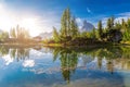 Dawn landscape of the Italian Dolomites Royalty Free Stock Photo