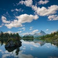 Dawn landscape of the Italian Dolomites Royalty Free Stock Photo