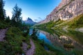 Dawn landscape of the Italian Dolomites Royalty Free Stock Photo