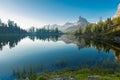 Dawn landscape of the Italian Dolomites Royalty Free Stock Photo