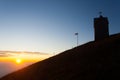 Dawn at the little church, mount Grappa landscape, Italy