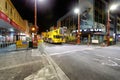 Before dawn on Liverpool street in Hobart a large crane is moved into place Royalty Free Stock Photo