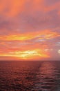 Dawn in ocean. Caribbean Sea, Santo Domingo, Dominican Republic Royalty Free Stock Photo