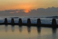 Dawn Ocean Pool Horizon Royalty Free Stock Photo