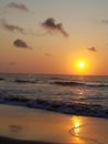 Dawn Ocean reflection beach surf ocean clouds sunrise