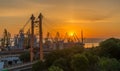 Dawn in the Odessa Commercial Port Ukraine