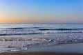 Morning at the south end of Tybee Island beach Royalty Free Stock Photo