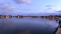 Dawn over the boats in Esplanade Harbor Marina in Marco Island Royalty Free Stock Photo