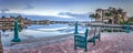 Dawn over the boats in Esplanade Harbor Marina in Marco Island Royalty Free Stock Photo